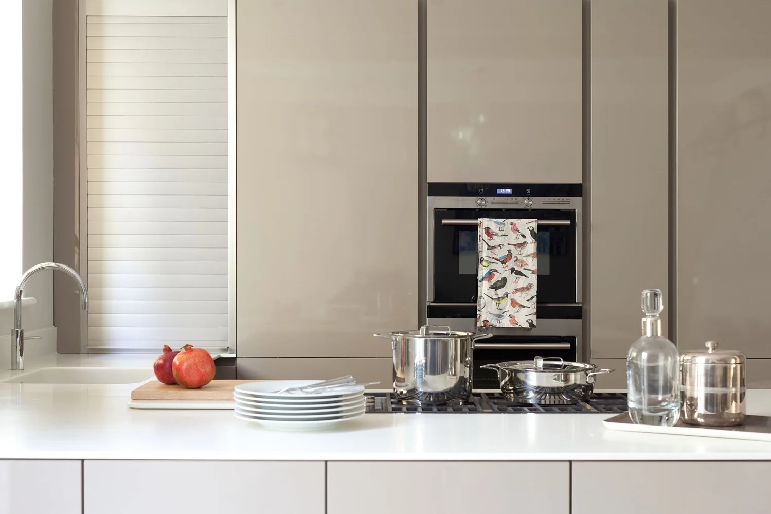 contemporary kitchen in renovated listed property