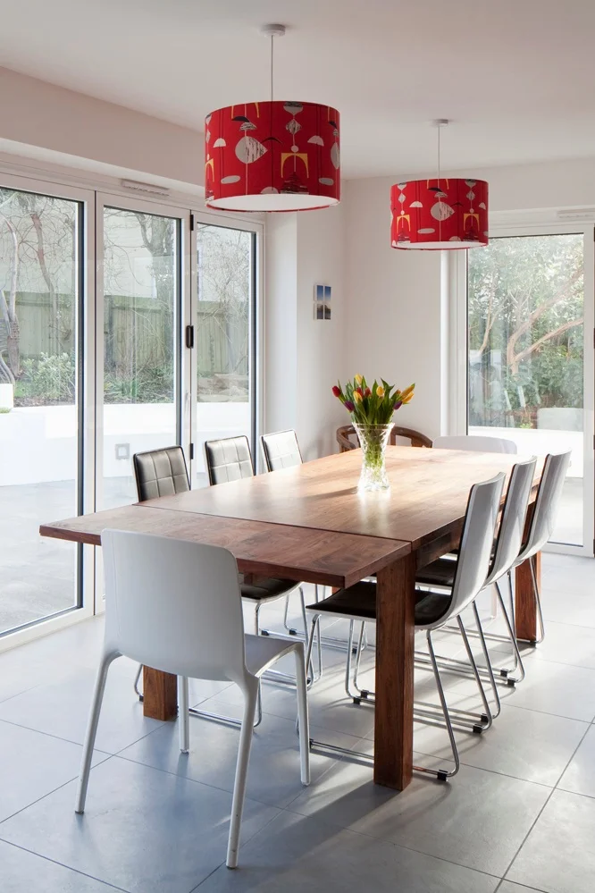 dining room with lots of light