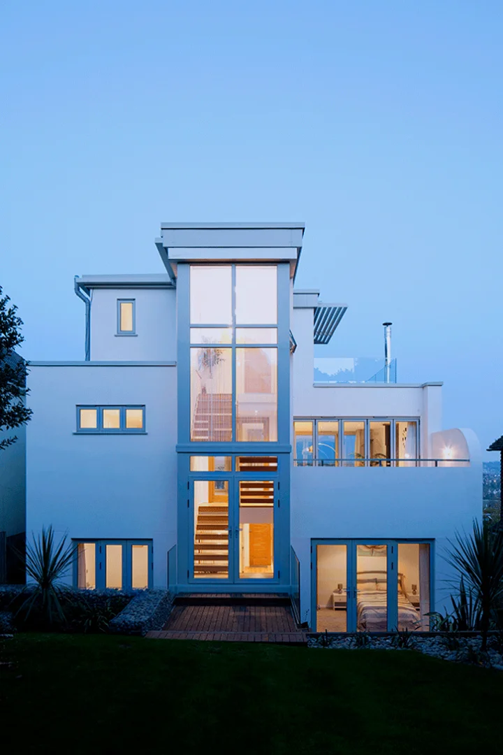 transforming a bungalow rear elevation at dusk