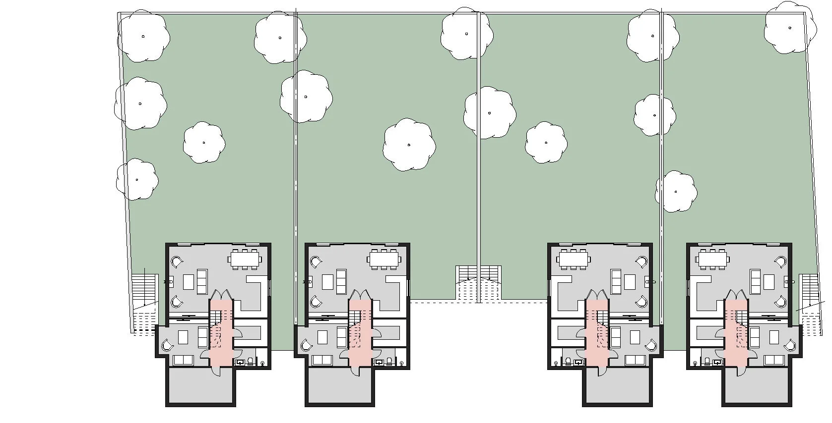 proposed first floor plans dwellings 1-4