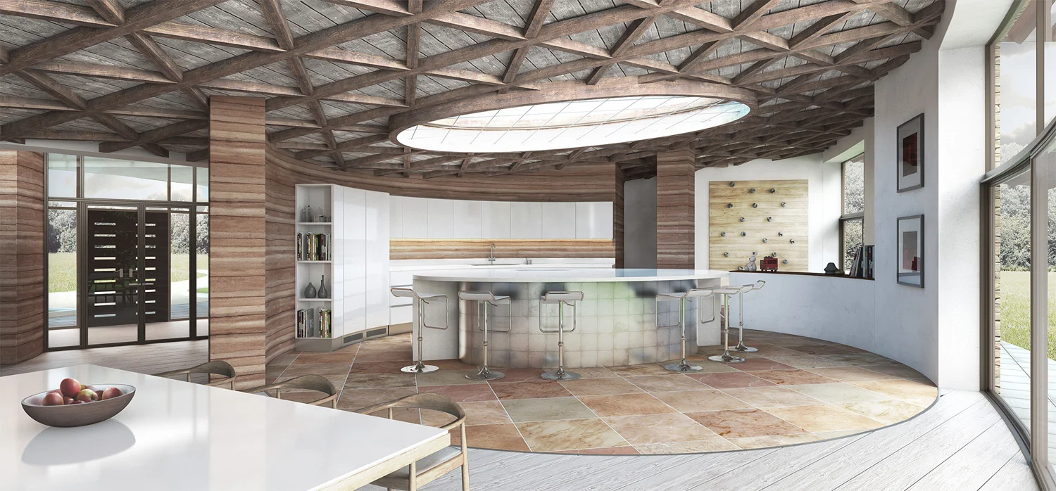 country home of the future circular kitchen