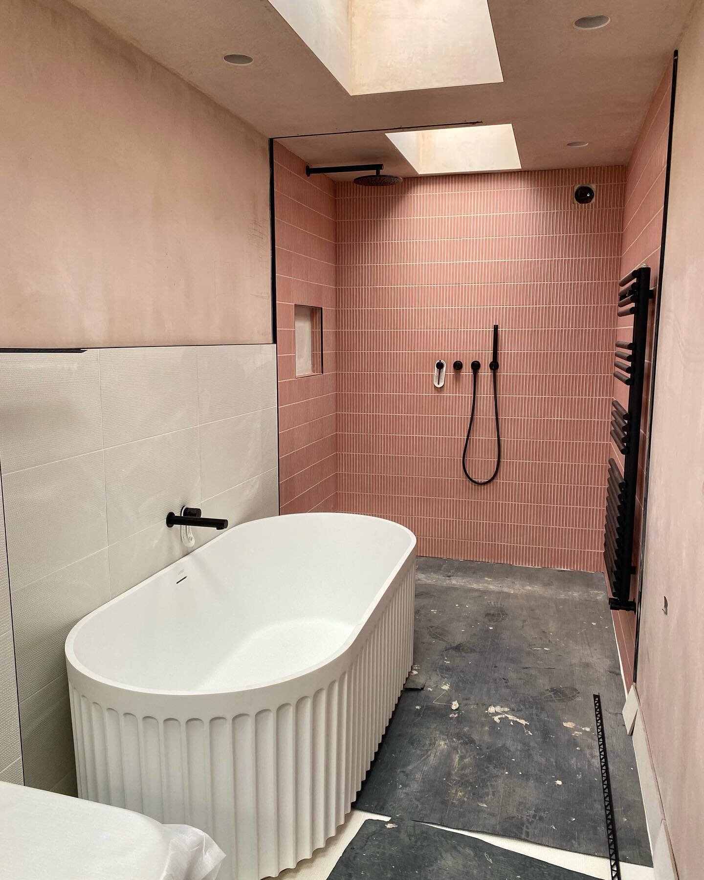 Some more before and after photos from our private home in Hove. This new bathroom dormer has had quite a transformation, with new roof lights and windows creating a bright sun-filled room and tiling and plastering underway. 

Swipe back to see the p