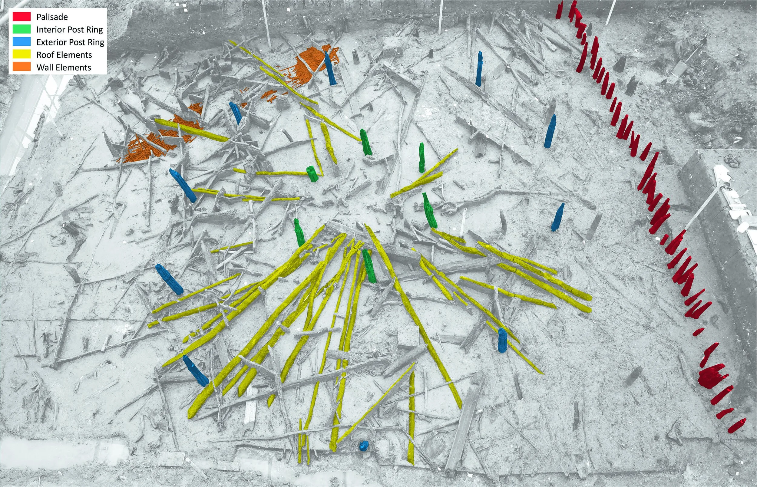 Colour coded excavtation photo