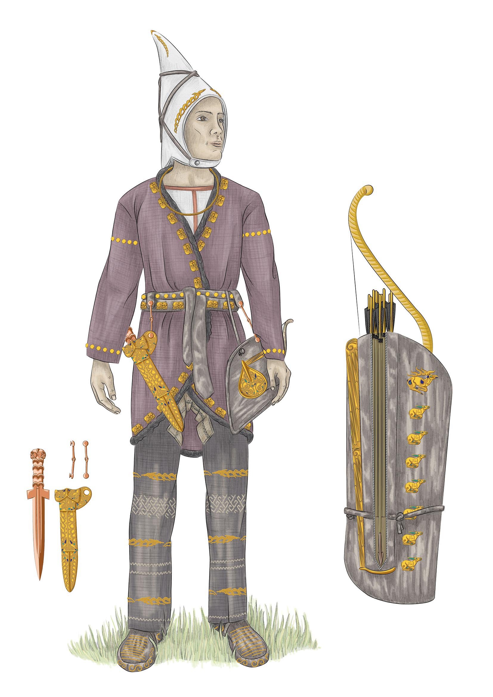 Reconstruction illustration of Saka archer