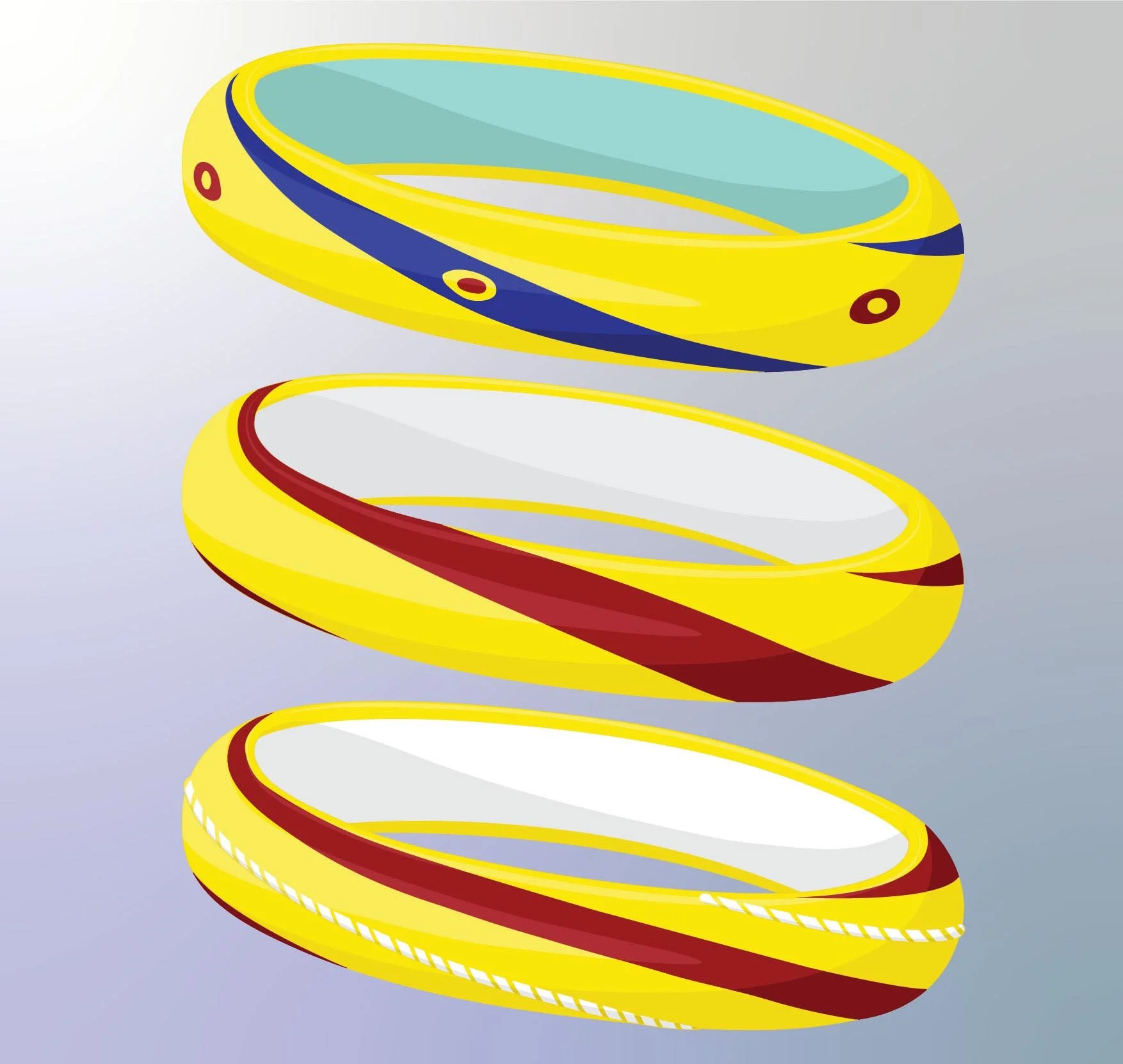 Reconstruction illustration of Romano-British glass bangles
