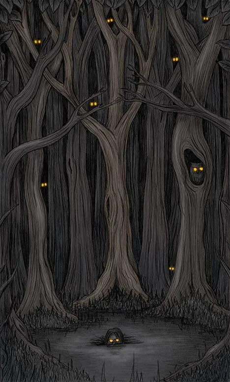  Based on the poem ‘Living Night’ by M. R. James. Pencil drawing with digital colour 
