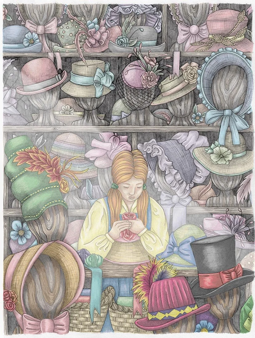 Sophie in the hat shop