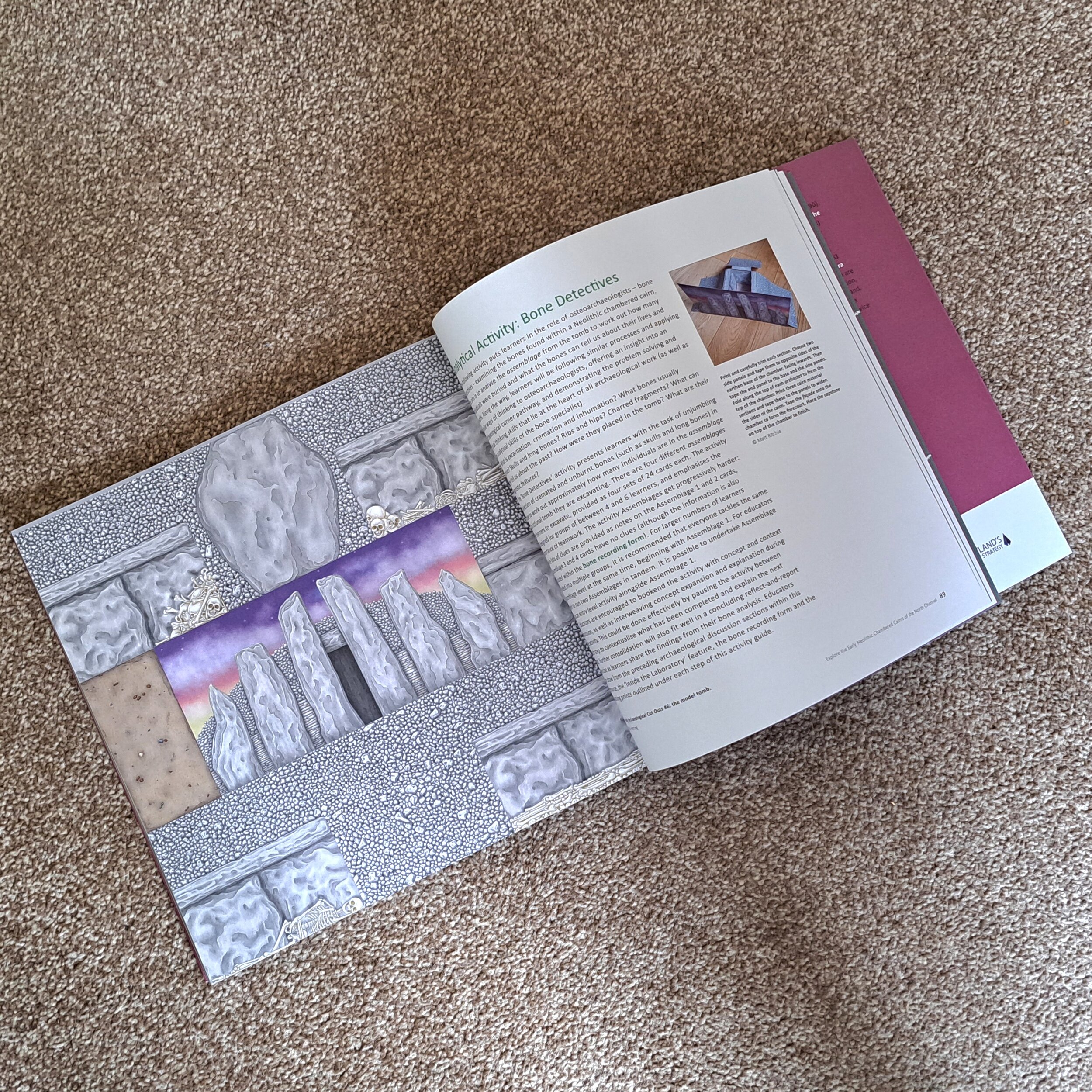 Interactive 'cut-out' and build chambered tomb illustration