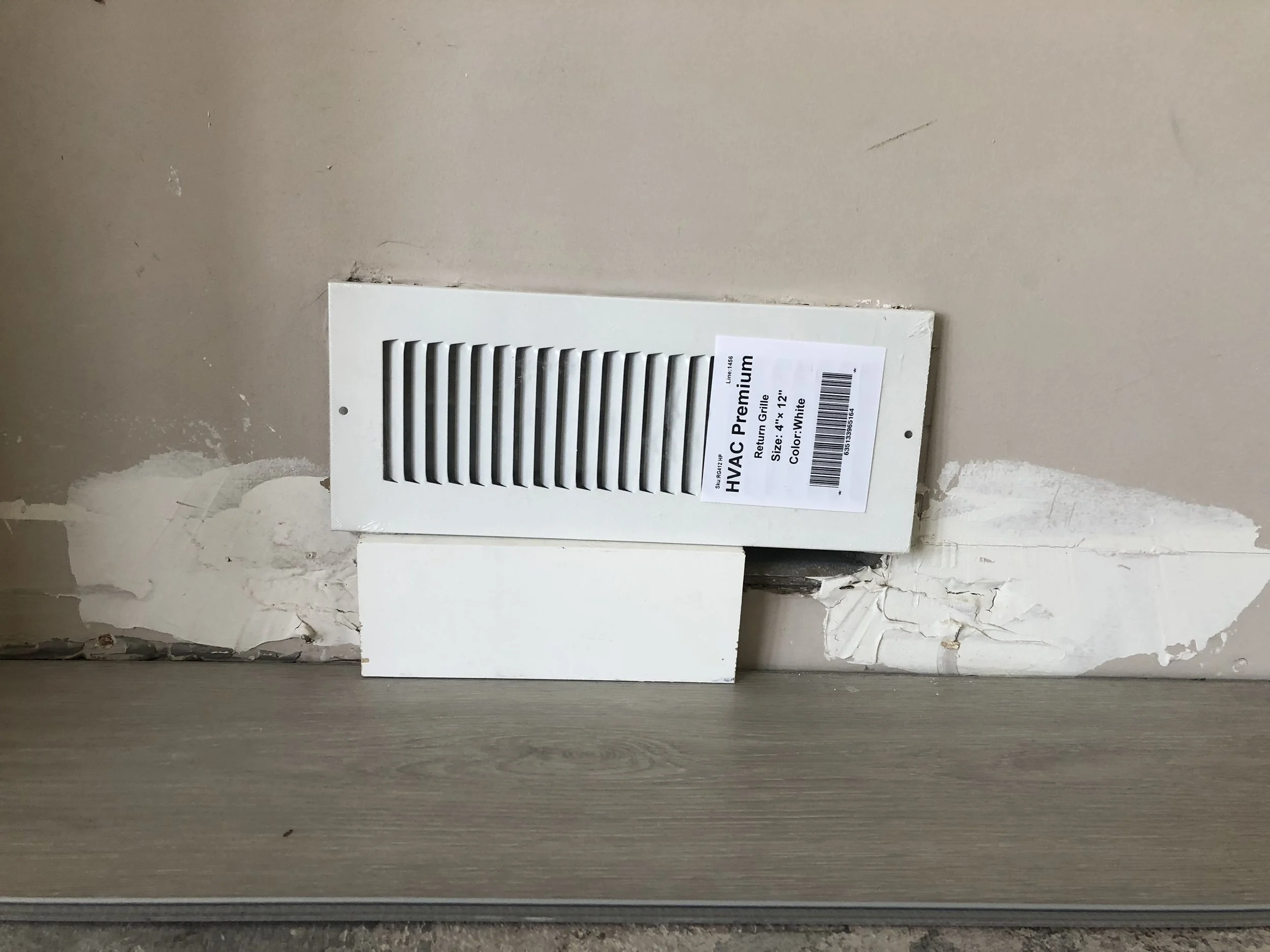 be sure to make sure your flooring, trim, and vent covers all fit