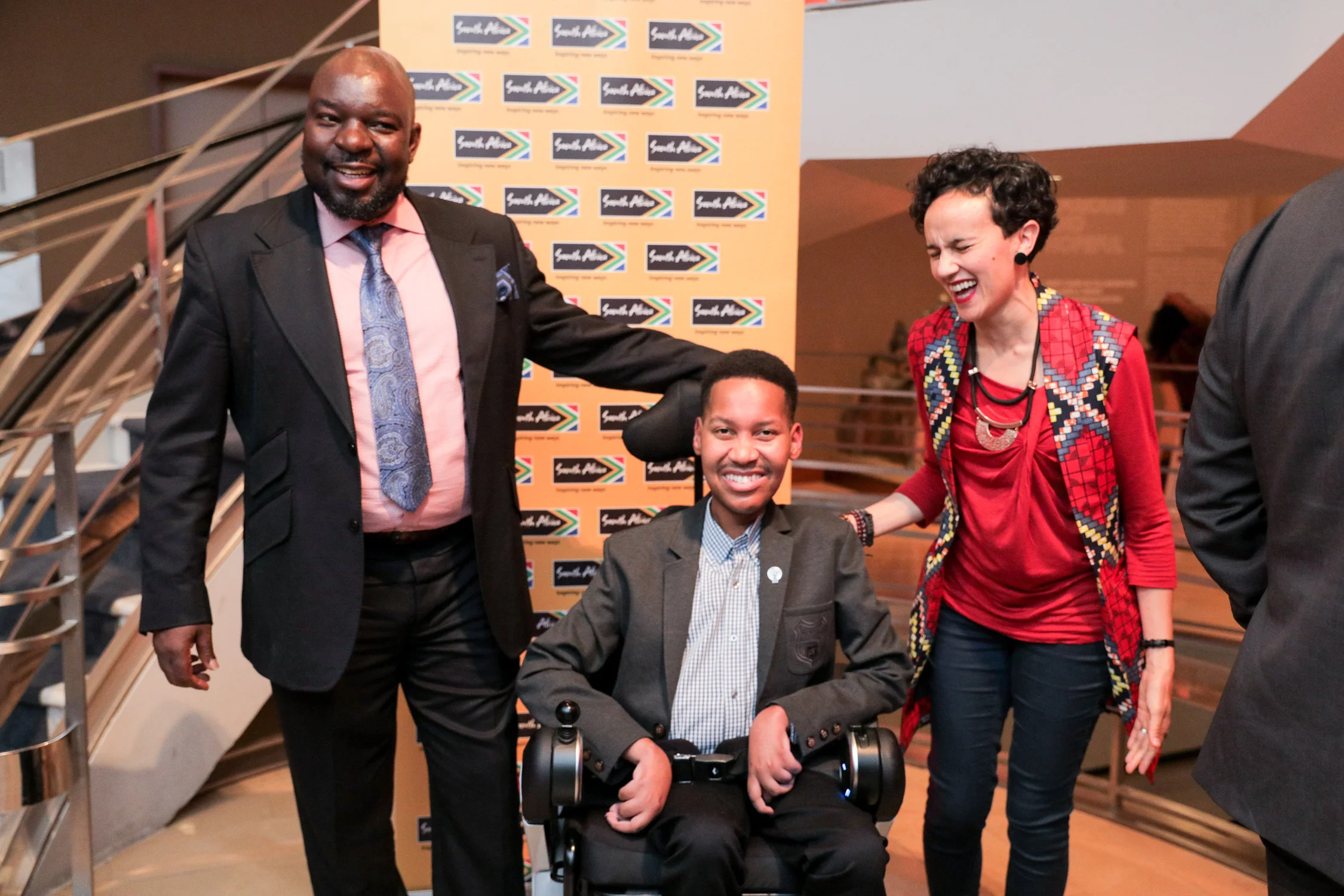 Mr Edward Ndopu with Mr. Baloyi Mudunwazi and Ms Judith of Brand South Africa