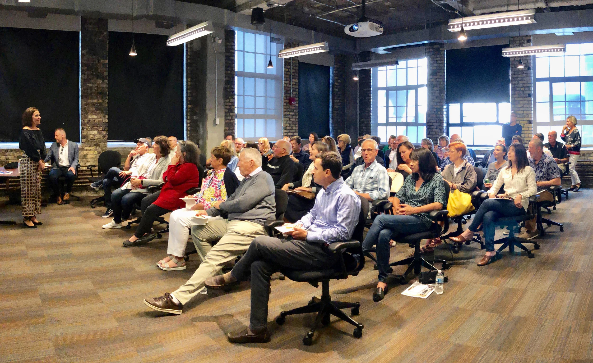 Cimdy Froid and Andrew Flesher at our 2019 State of Real Estate in Downtown Minneapolis presentation held at the Mill City Muesum.