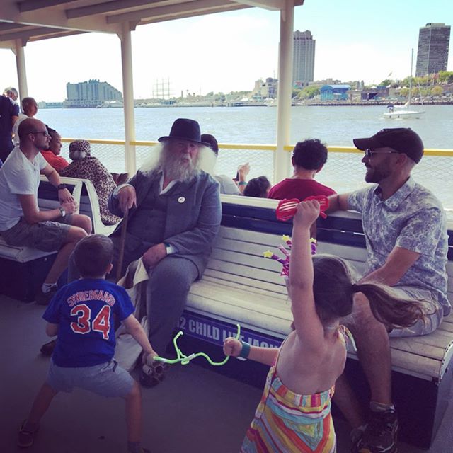 When it&rsquo;s a beautiful day and Walt Whitman is riding the #riverlinkferry and you just feel like dancing!!🕺💃🏼#delrivfest