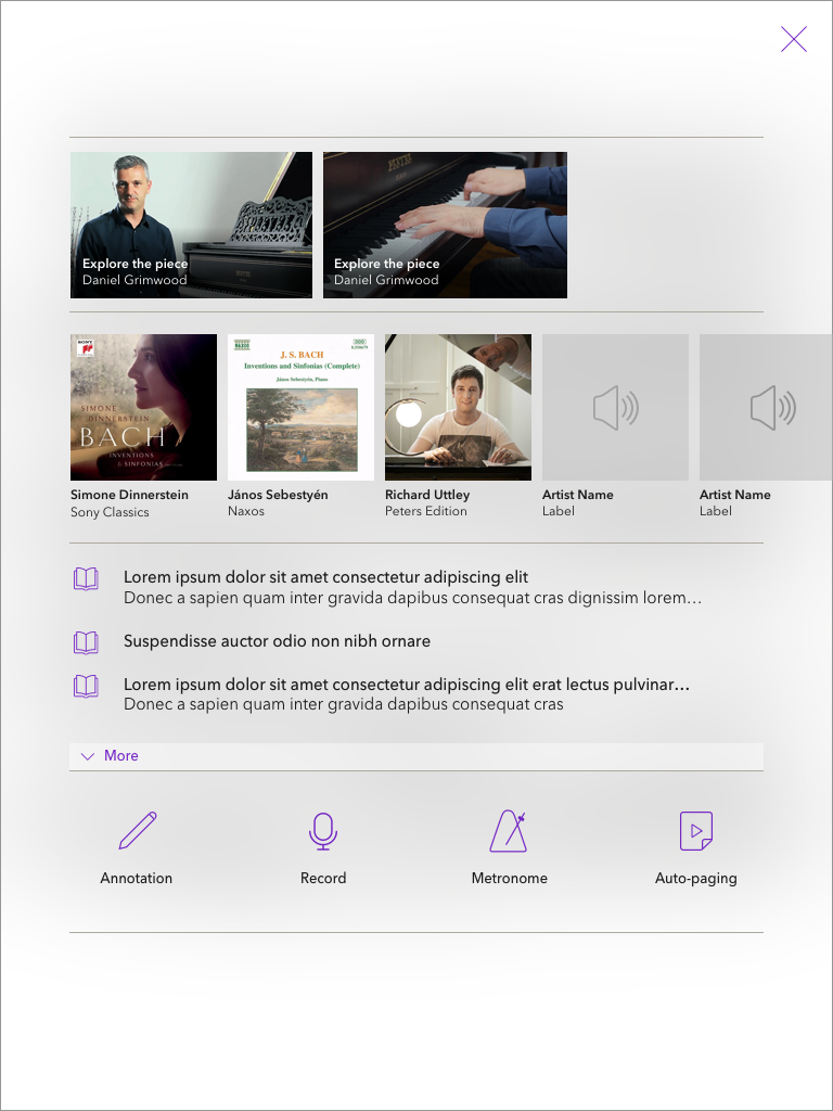 Multi-audio from the notation reader menu