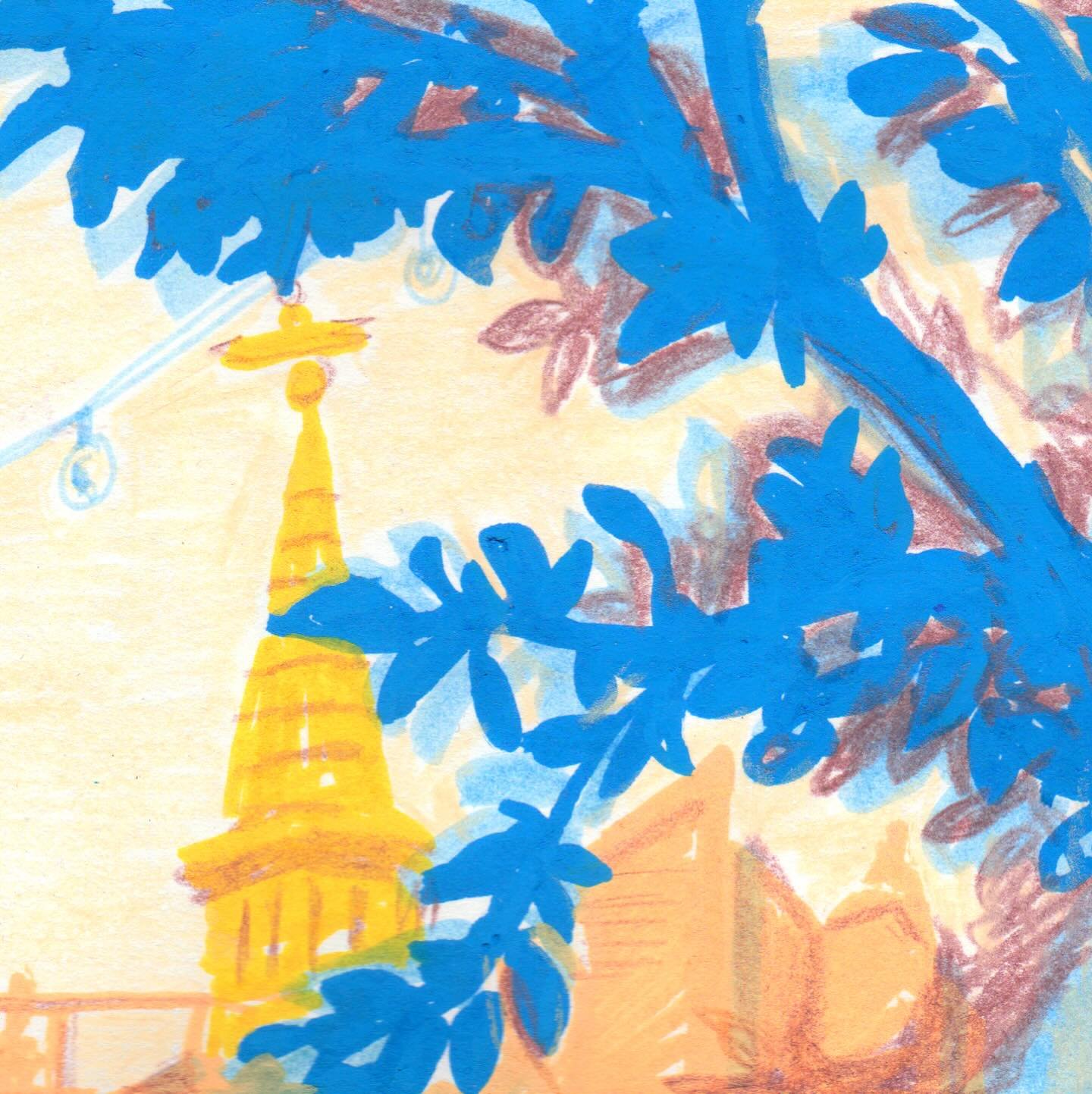 .
.
.
.
#workonpaper #drawing #colourcomposition #landscape #colouredpencils #sketchbook #art #colour #contemporarydrawing #sun #blue #warmth #crayondecouleur #sketch #mixedmedia #posca #londonparks #summerinlondon