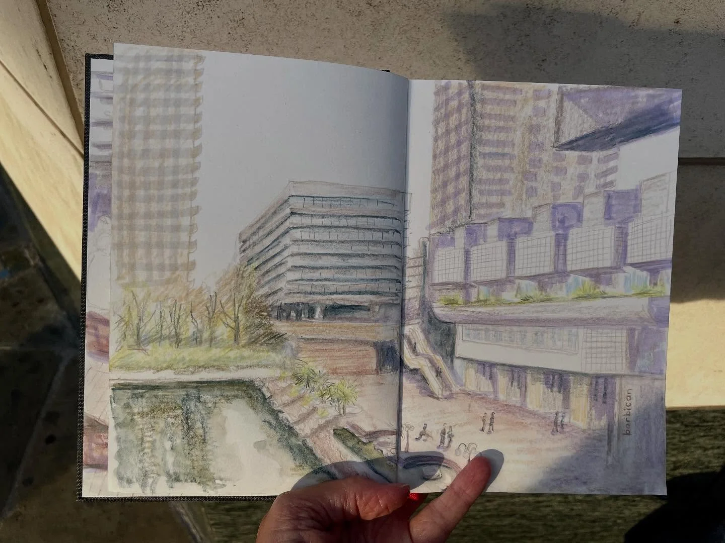 Barbican drawing haul 💕 
Swipe to see the moment a coot swooped in to steal my pencil <&mdash;