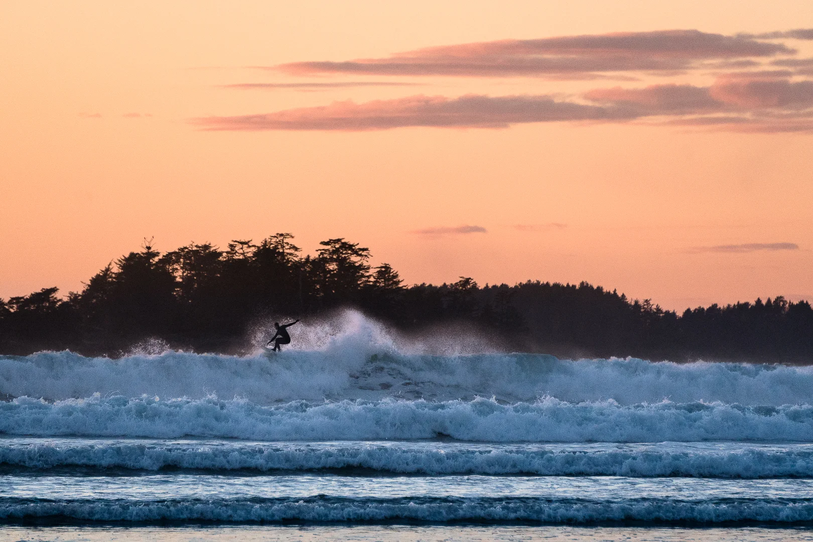 Coldwater surfing, Long Beach, Tofino, British Columbia