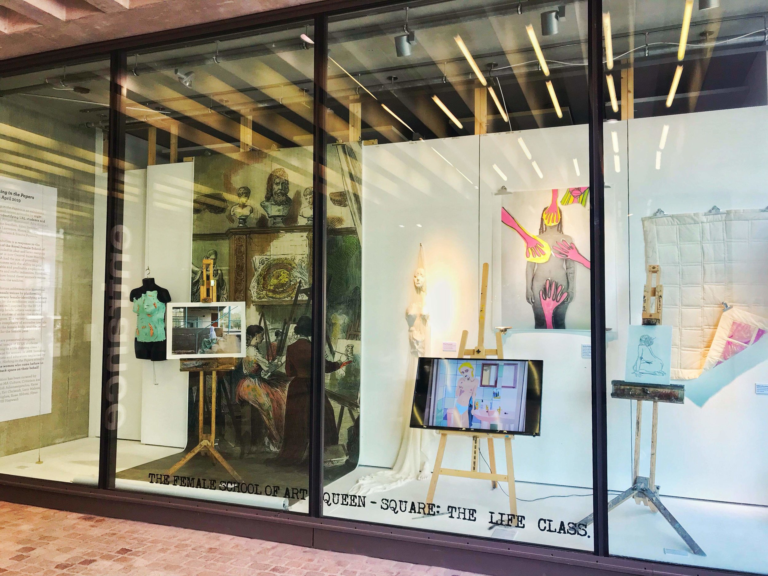 Nothing in the Papers – the finished exhibition at Central Saint Martins Window Galleries from 11-25 April 2019