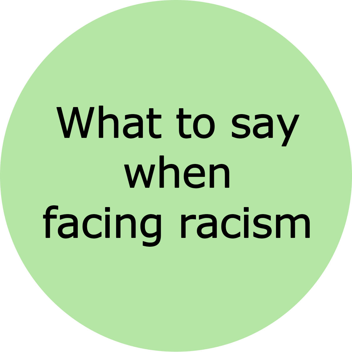 What to Say When Facing Racism Cue Cards