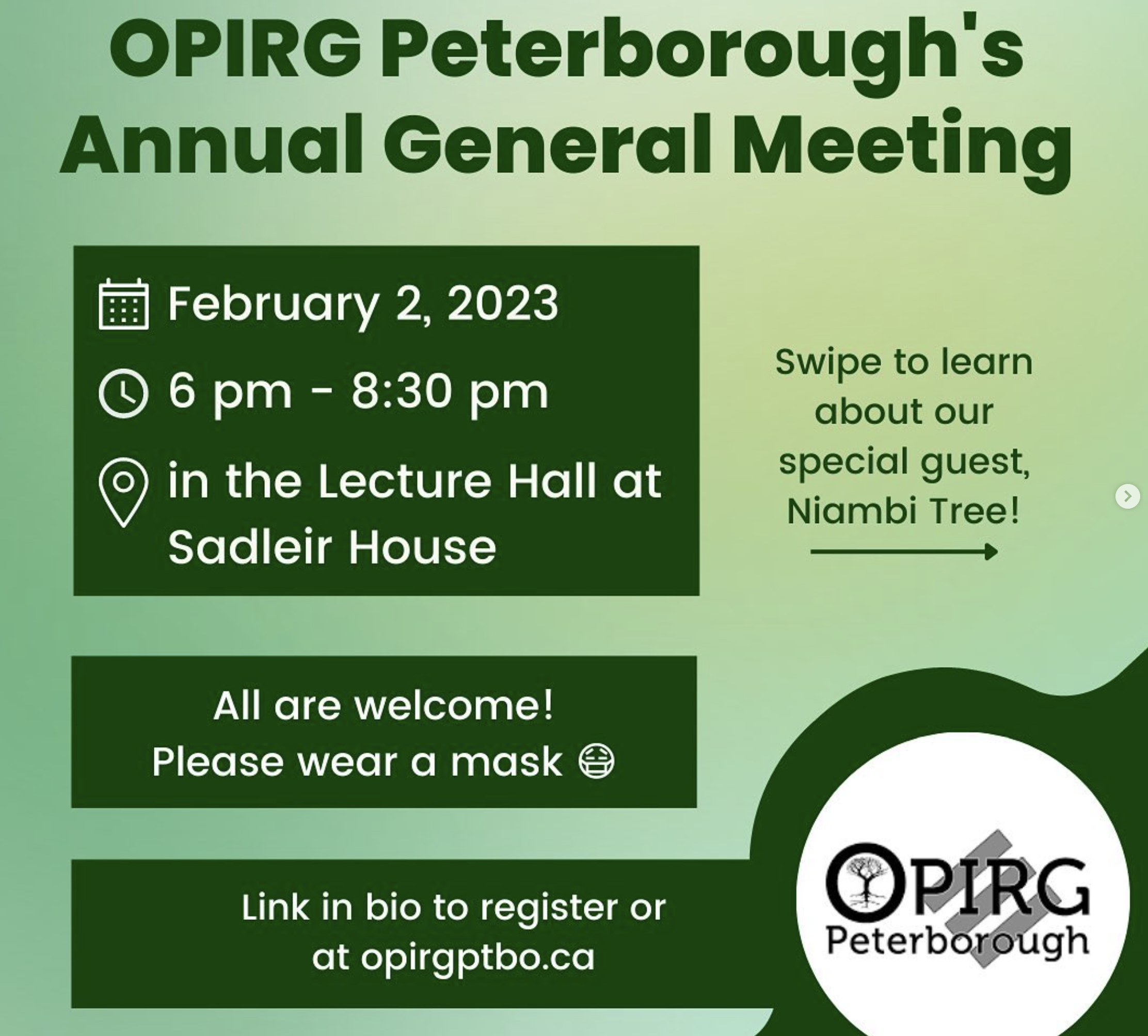 OPIRG Peterborough's AGM + Poetry Workshop