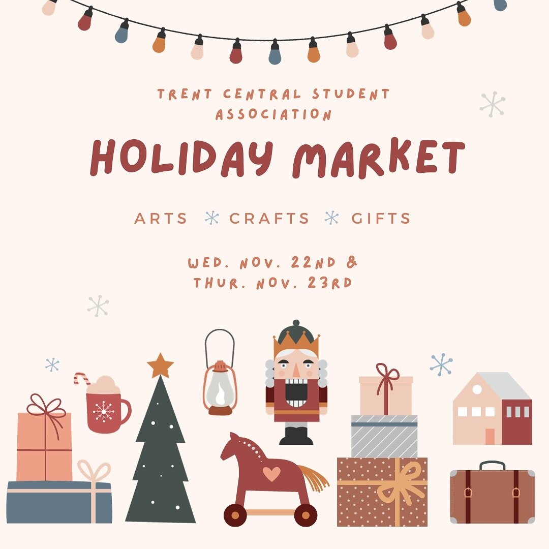 Guess what&rsquo;s coming this week!

Our annual 2-day Holiday Market is back on Wednesday and Thursday! Come shop for gifts for yourself or your loved ones; we have lots of local vendors and student artists joining us in the Student Centre.