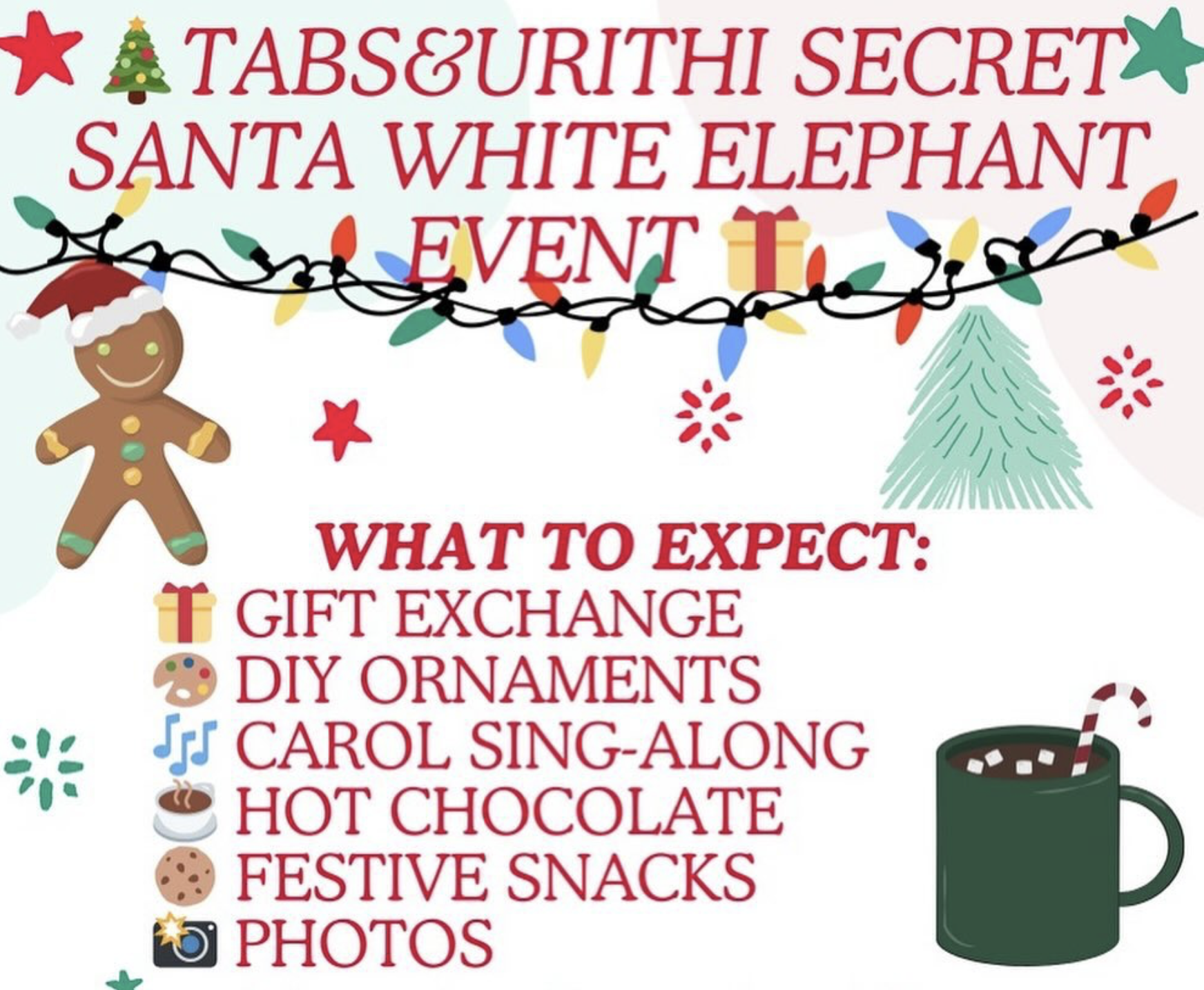 TABS &amp; URITHI Secret Santa White Elephant Event