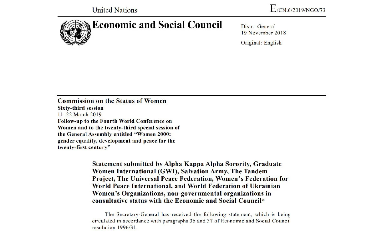 WFWPI Statement to CSW63