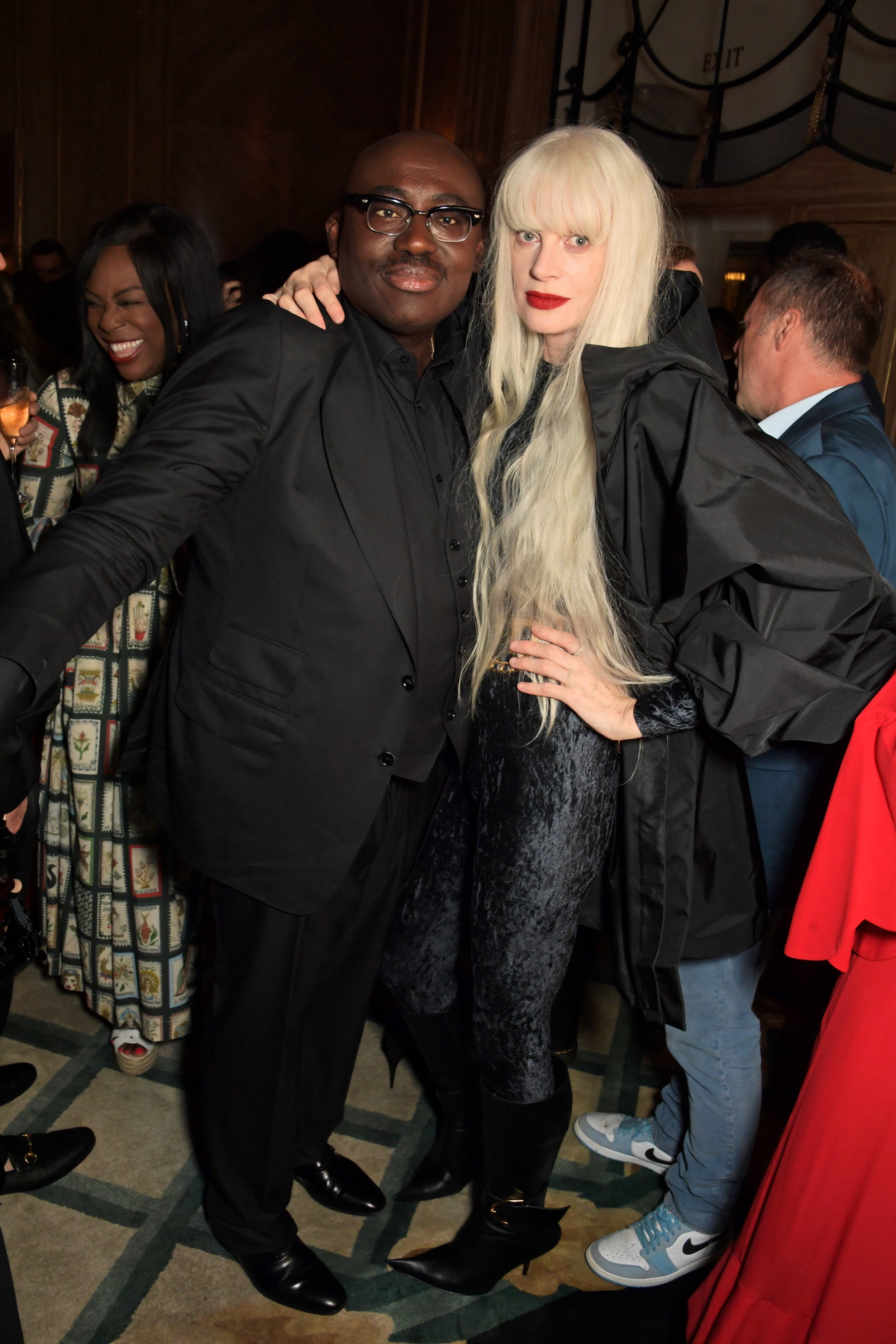  LONDON, ENGLAND - SEPTEMBER 04: Editor-In-Chief of British Vogue Edward Enninful and Kristen McMenamy attend a celebration of Edward Enninful's new memoir "A Visible Man" at Claridge's Hotel on September 4, 2022 in London, England. (Photo by David M