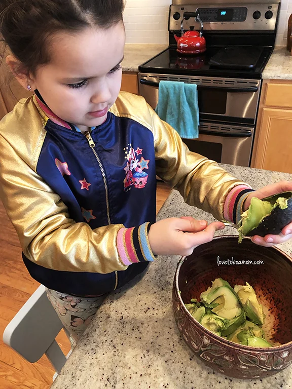 Scoop out the avocado.