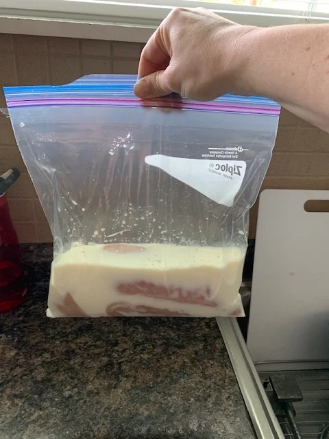 Place your chicken in a ziploc bag or a bowl, whichever you have, and soak them in milk (i don’t recommend skim milk, use at least 1%) and place in fridge for at least 30 minutes. Make sure the chicken is completely covered in milk. I like to do this step mid day and then finish up after I pick up my daughter from school, making sure the chicken has had plenty of time to soak.