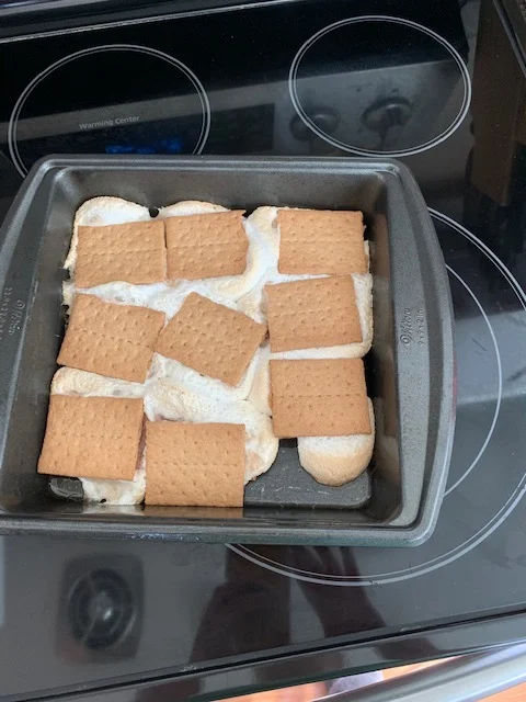 5. Bake for 10-15 min. or until you’re satisfied with the mallow meltiness. I usually bake mine for 13 minutes. Works perfect for us.
