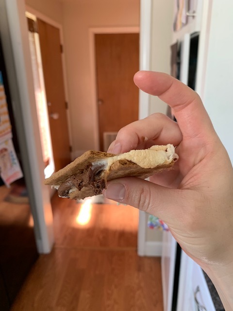 6. Let cool (if you can be patient enough) and then grab a spatula and enjoy the messy deliciousness of summer S’mores! This treat is also great for bbq’s. You can bake ahead and by the time you’re ready for a sweet treat, they’re cooled off but still gooey and delicious!