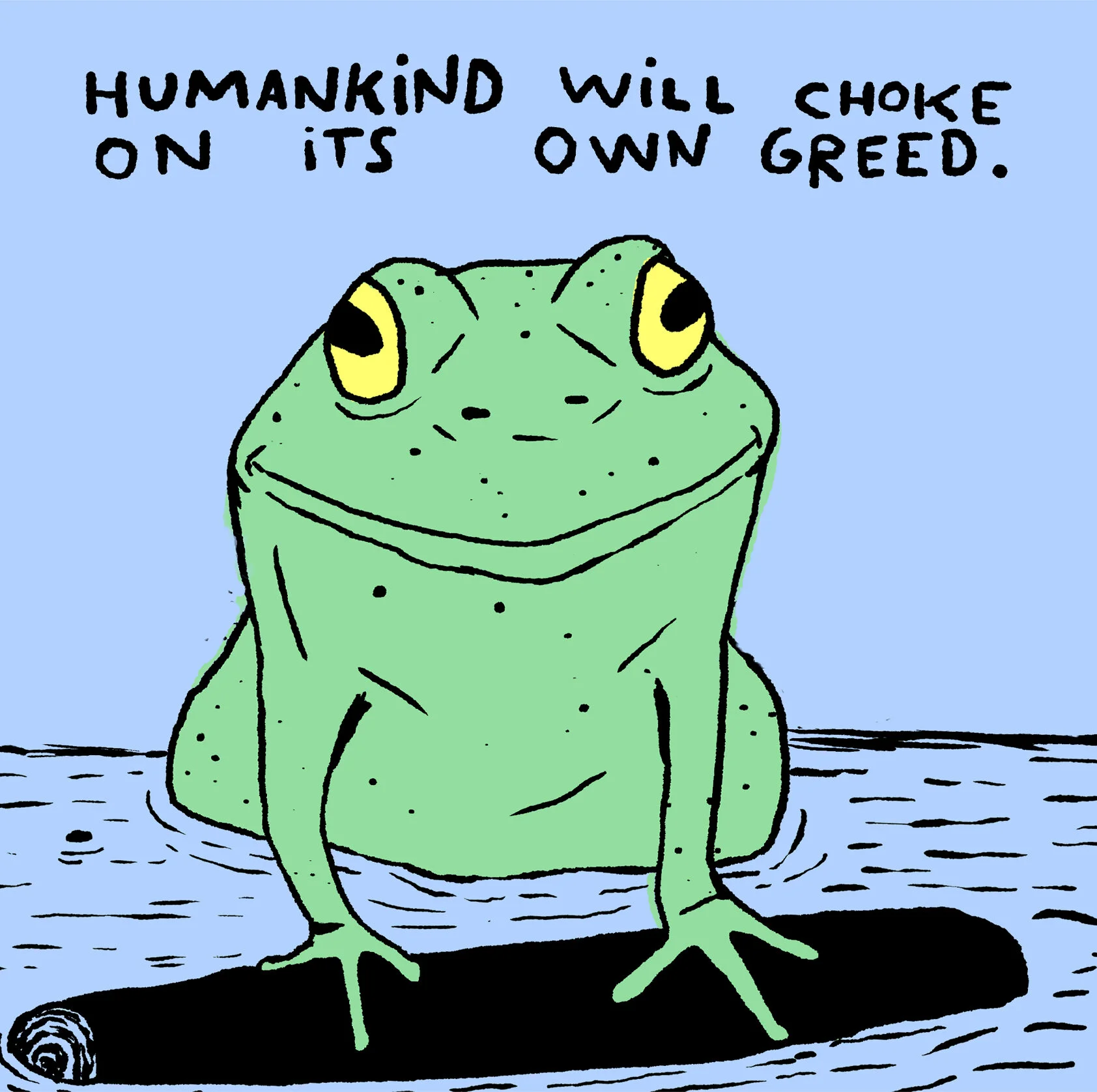 Andy, the pessimistic bullfrog
