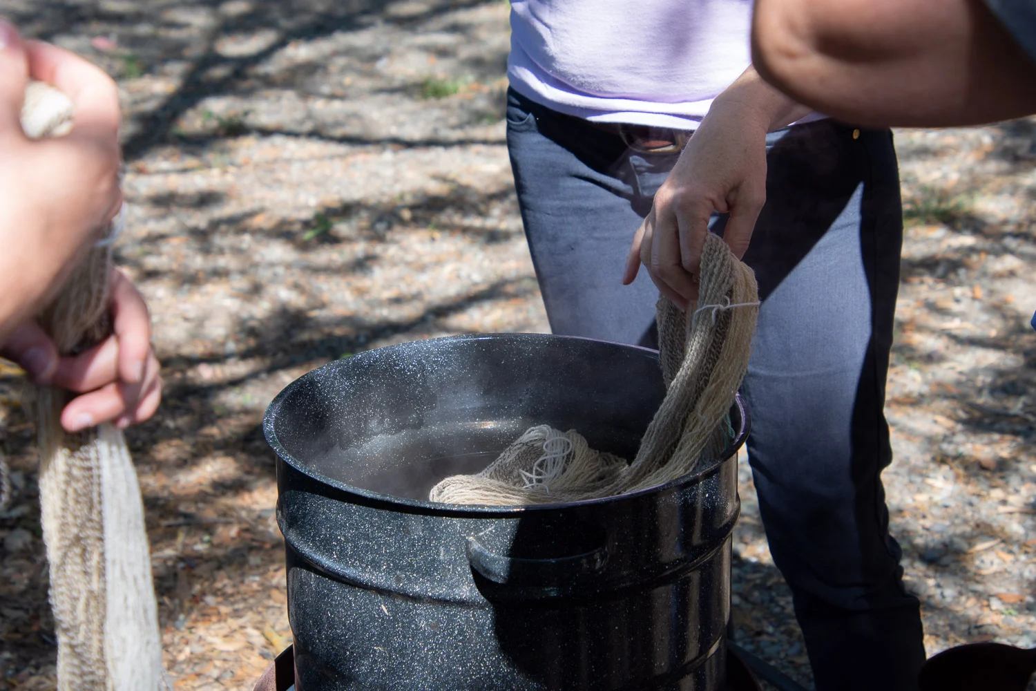 Dye pot at farm day