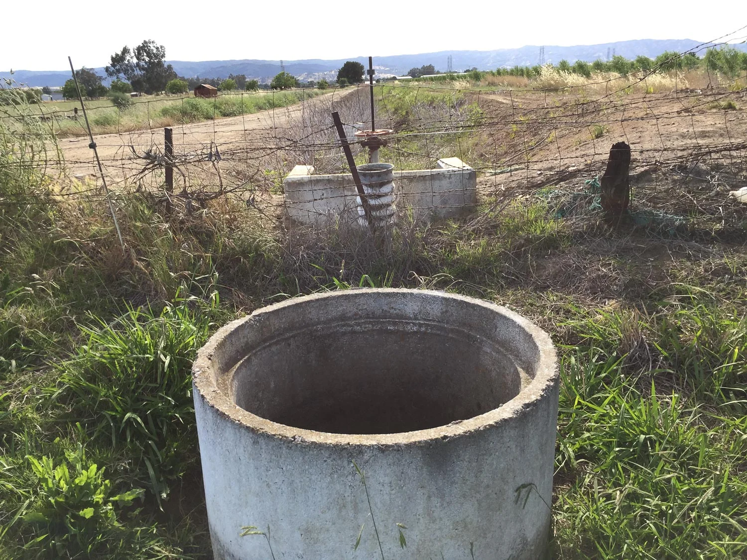 Stand pipe at corner of property