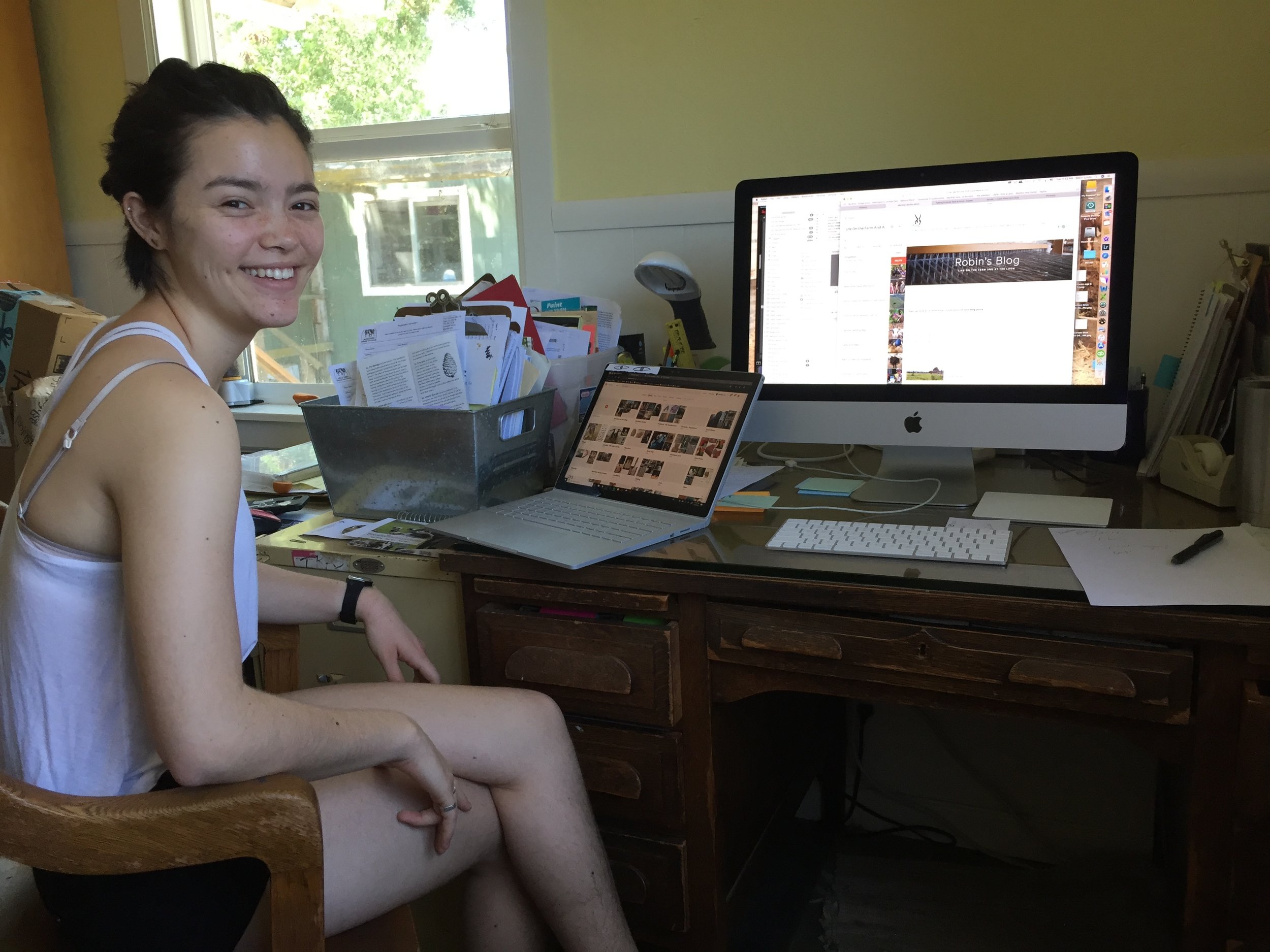 Working on the Computer on a Hot Day