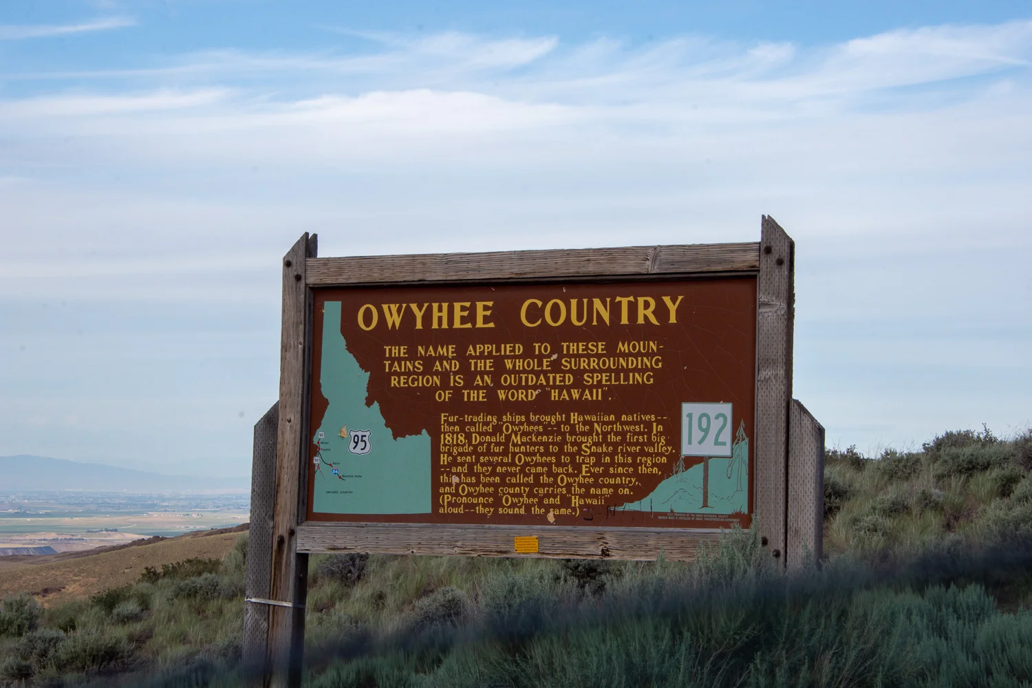 View point on road to Boise.