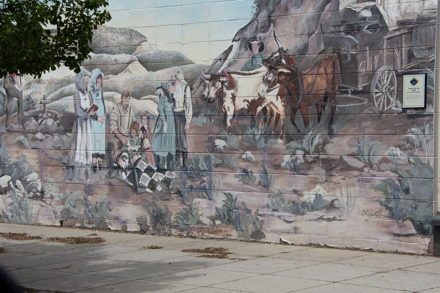 Oregon Trail mural in Keeney Oregon