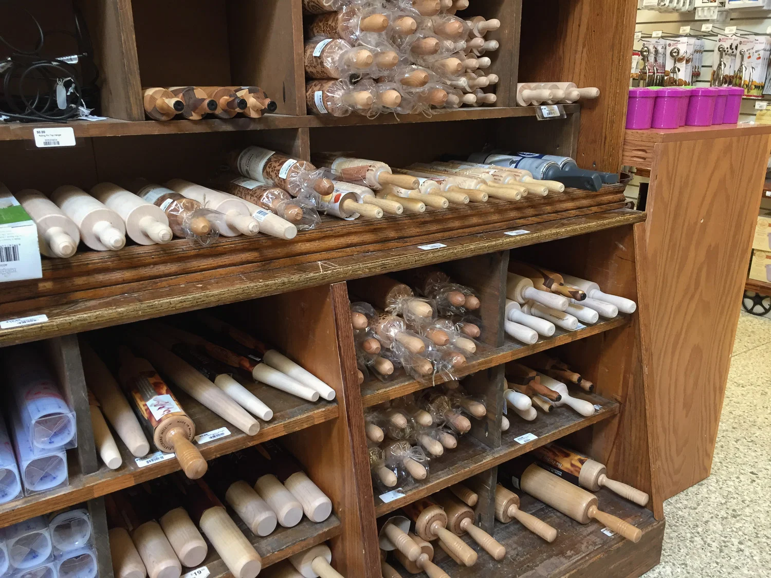 Rolling pins in Lehman’s, Kidron, Ohio.