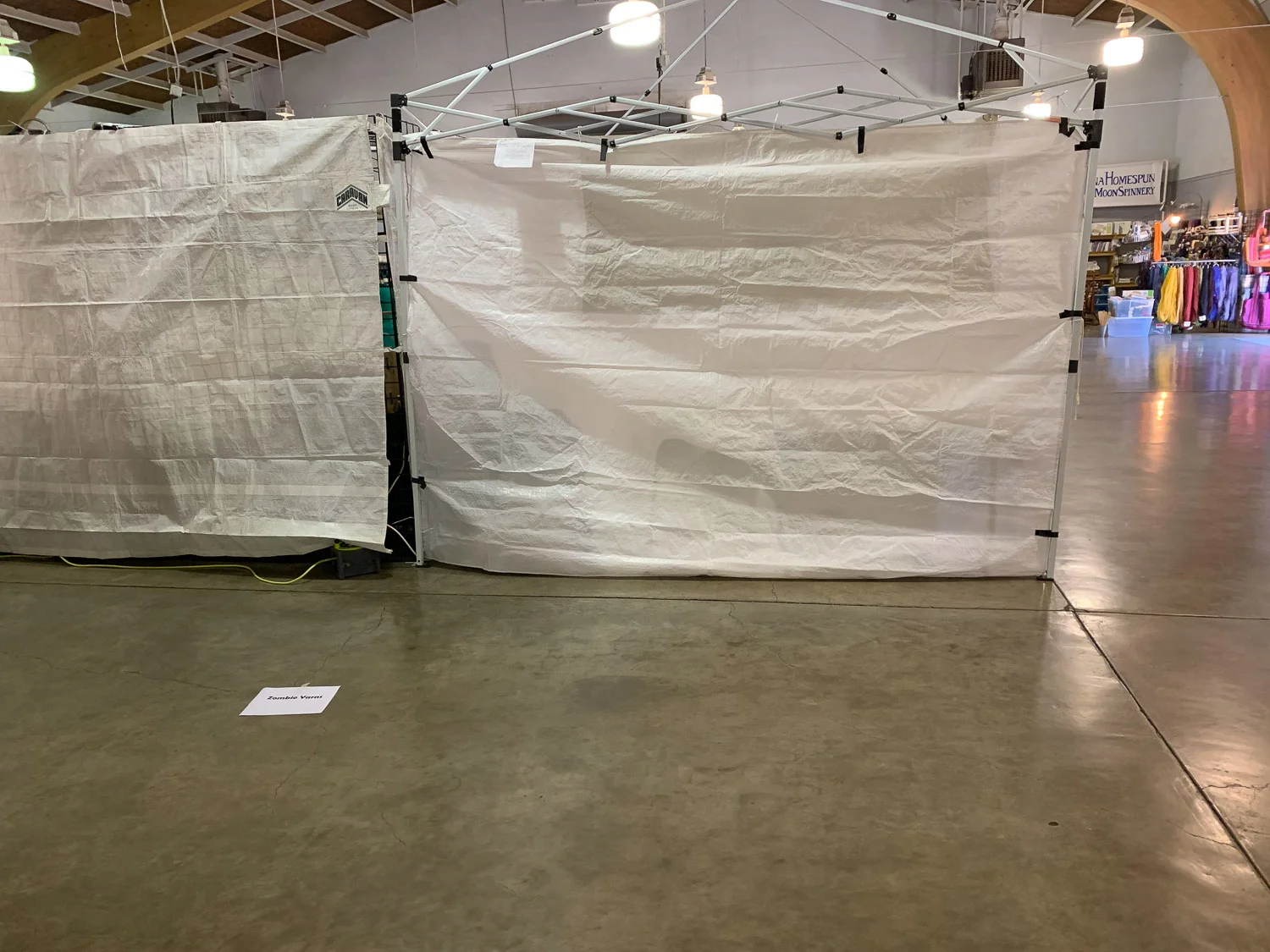 Getting ready to set up Lambtown booth.