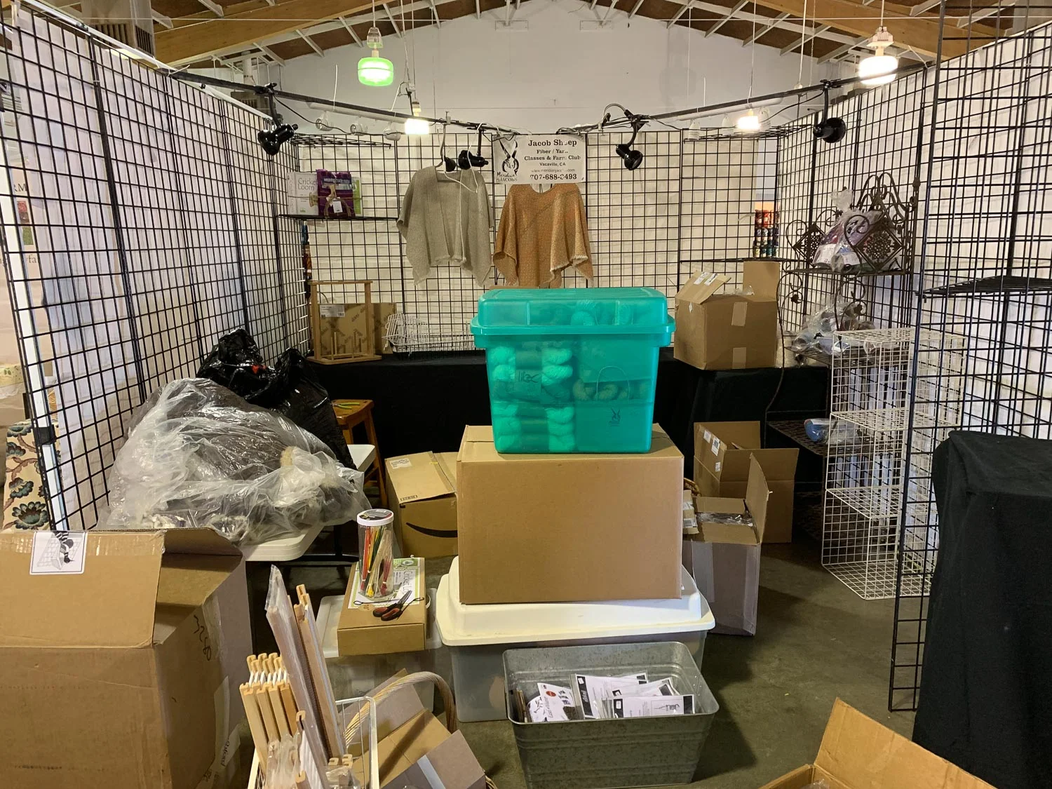 Setting up Lambtown booth.