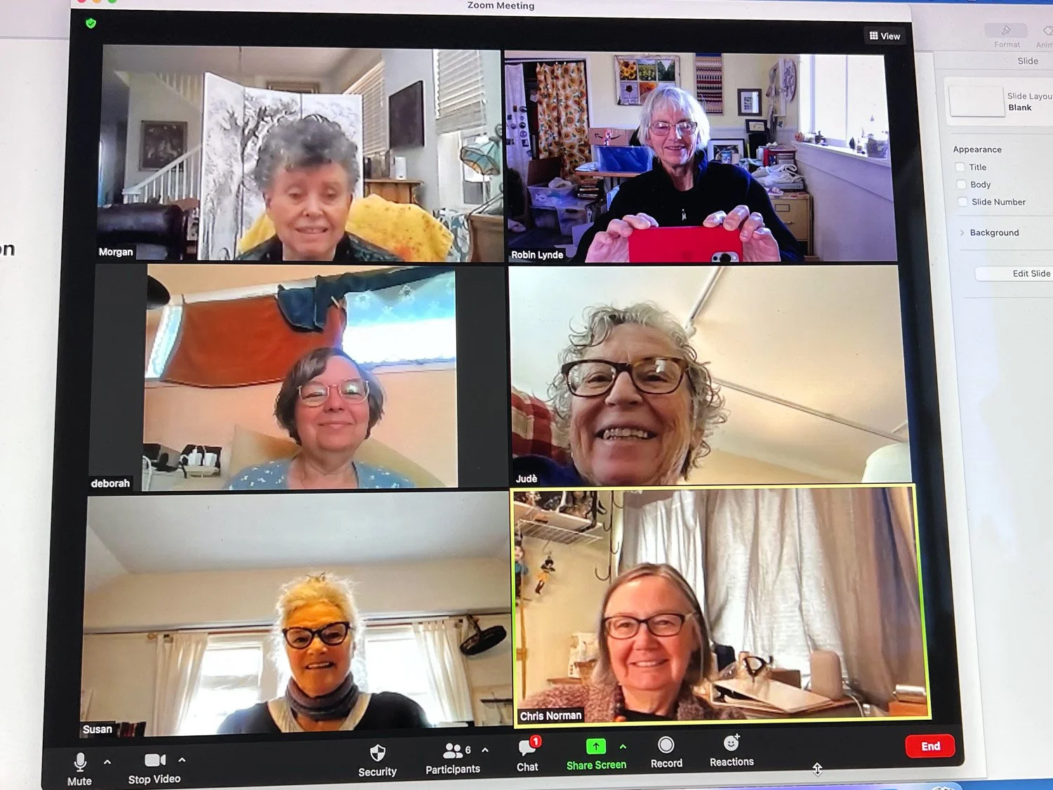 Students in virtual weaving class