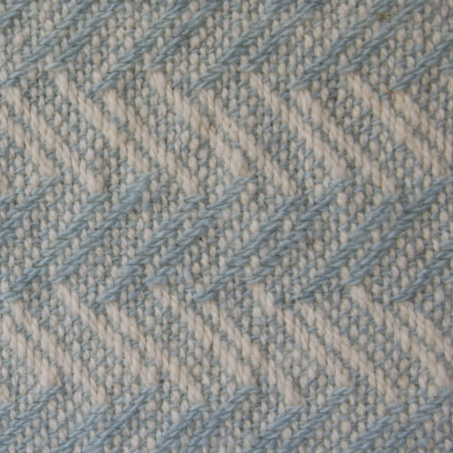 Detail of blue and white striped naturally dyed blanket.