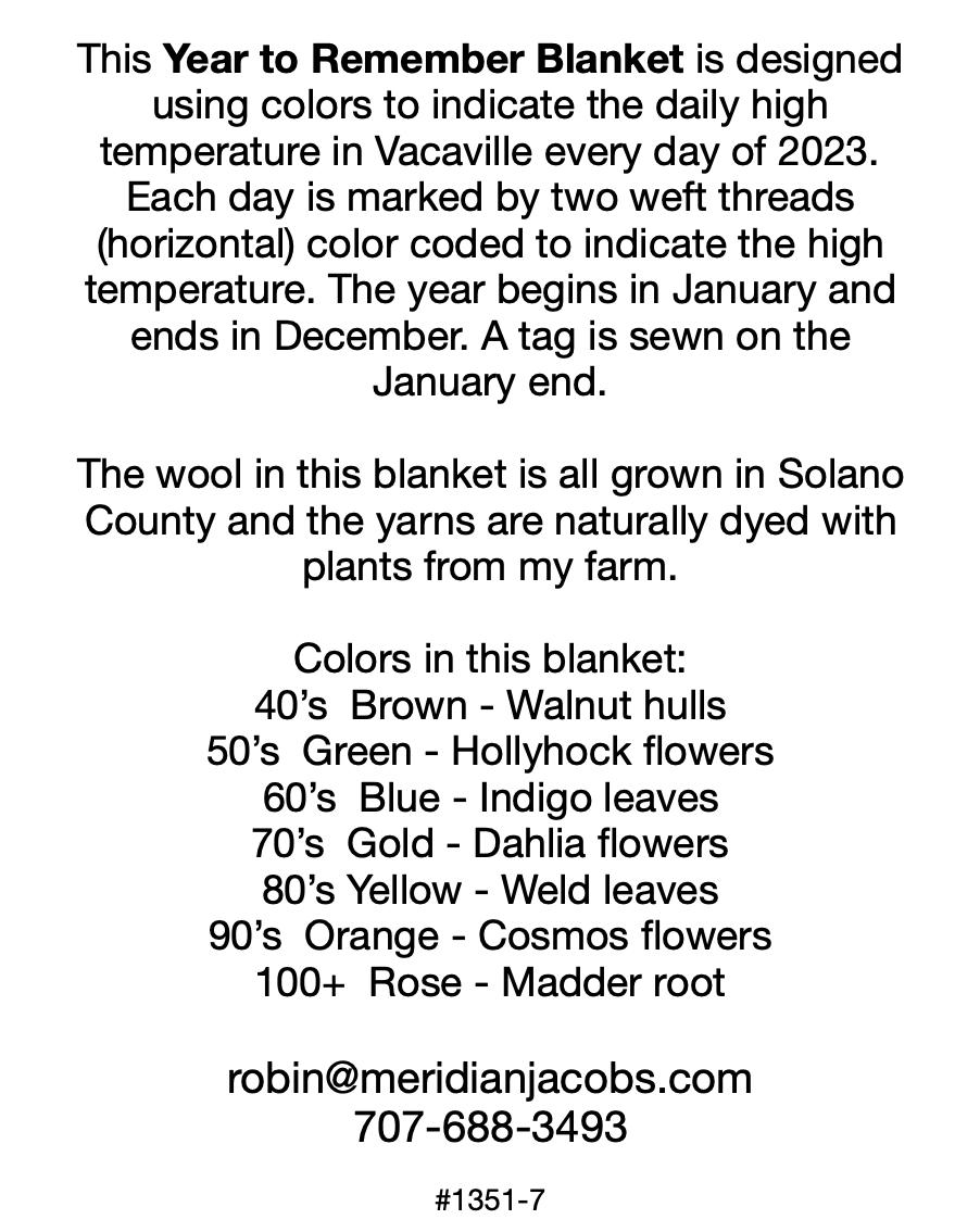 Text about the stripes in a wool blanket.