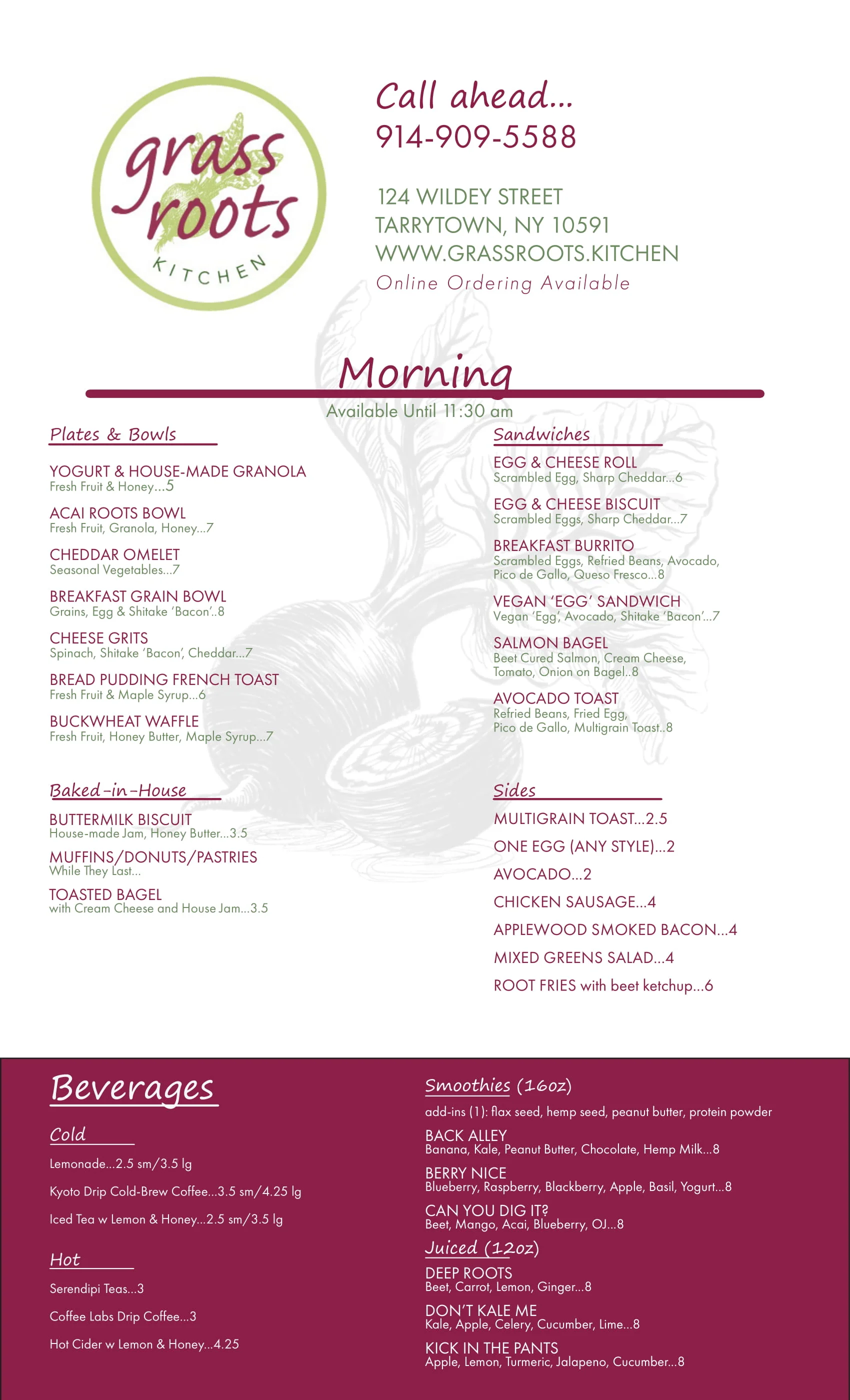 Menu Design Marketing Hudson River Hospitality