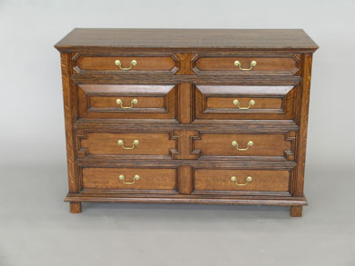 CHARLES II STYLE OAK CHEST OF DRAWERS