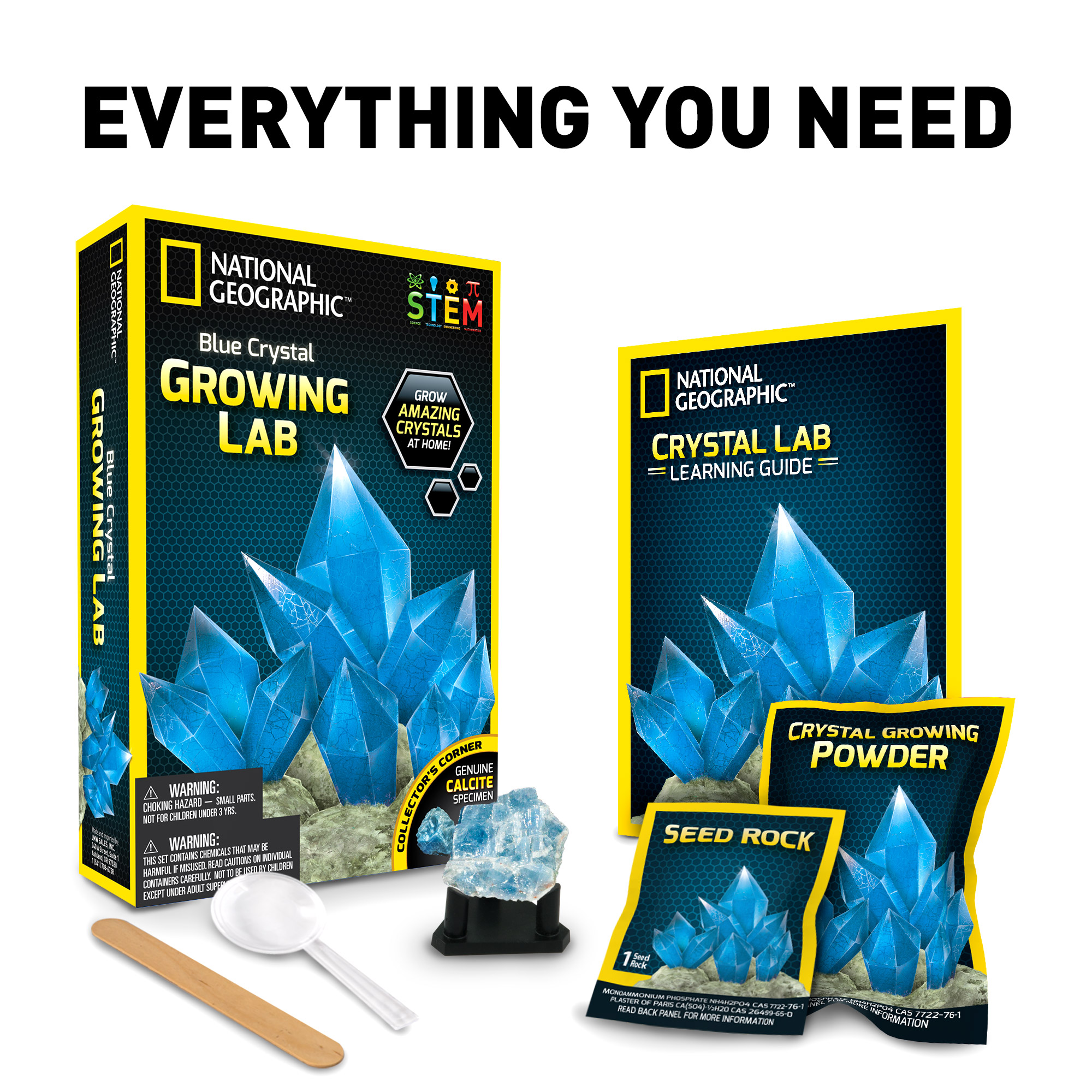 National Geographic Blue Crystal Growing Lab STEM Educational Activity for Kids 