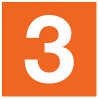 Orange number 3 icon