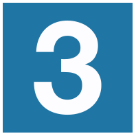 Blue number 3 icon