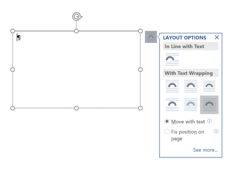 Text Box Layout Options Dialog in MS Word