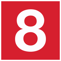 Red number 8 Icon